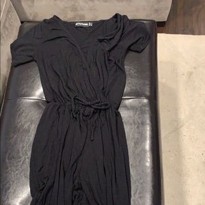 Black surplice jumpsuit